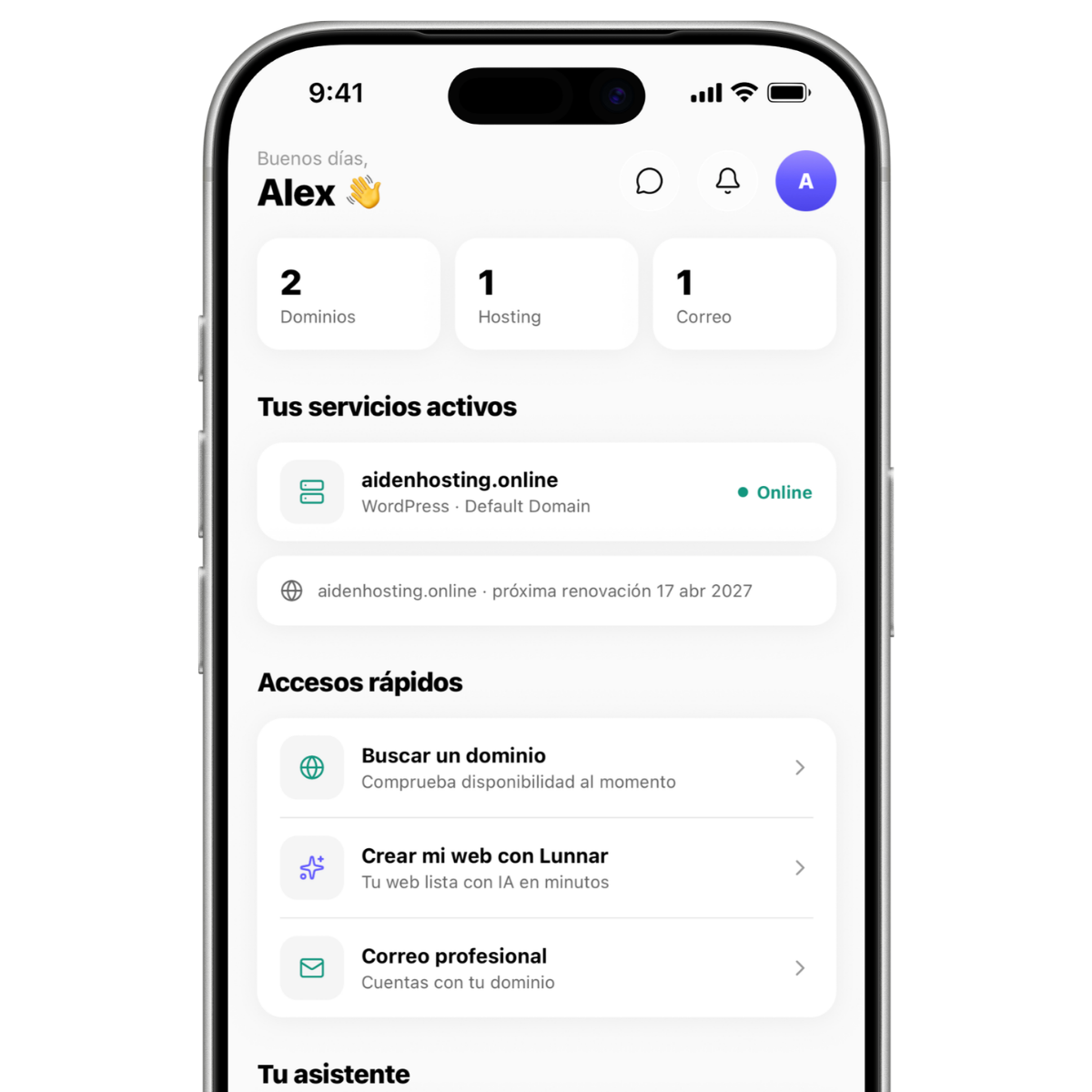 Mockup · panel de tu web