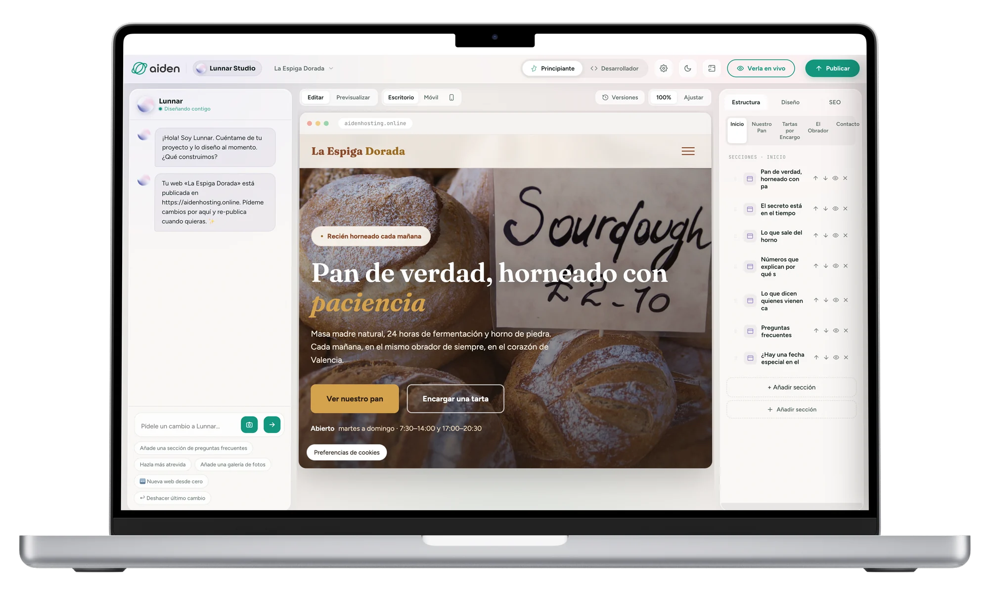 Crea tu web contigo delante.